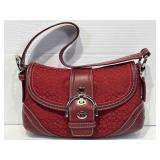 Coach Red Small Soho Signature Flap Bag w/ Coach Red Small Soho Signature Flap Bag w/