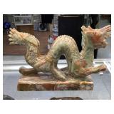 Onyx Carved Dragon Sculpture, 12x3x8.5in Onyx Carved Dragon Sculpture, 12x3x8.5in
