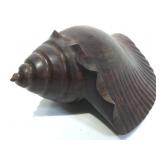 Large Hand Carved Ironwood Conch Shell Sculpture. Large Hand Carved Ironwood Conch Shell Sculpture.