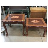 2-Matching wood side tables, largest one