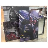 Large canvas wall art and square mirror. Largest