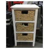 Side table w/wicker baskets, 14x14x25in