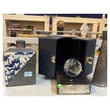 Bird glass paperweight sphere on Award, Sleek