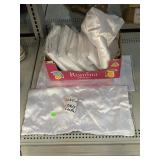 White satin Table Clothes. Approx 12