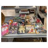 Assorted Beanie Babies and collectors guide books