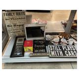 Assorted home decor and more. Largest approx
