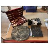 Wood carvings, game case and more.