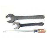 XL wrenches and screwdriver. Hand tools.