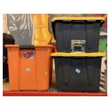 3 storage bins with lids.