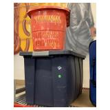 Storage bin and basket.