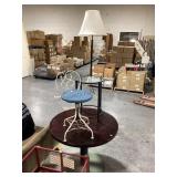 Round table with side tables, 35x29in