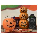 Uncle Sam inflatable in box and Halloween decor