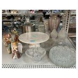 Martha Stewart Cake stand, glassware, metal ice