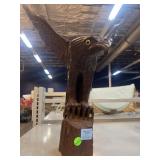Hand carved Iron wood American Bald Eagle. Approx
