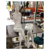 Female sitting mannequin w/extra legs, no arms,