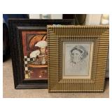 2 Framed prints. Wall art. 19x16