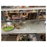 Briggs Pottery Golf plate, Arcoroc glassware,