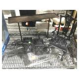 Cast metal claw foot doll chair, lanterns and