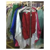 Assorted shirts, pants and shorts.