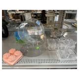 Acrylic storage containers, metal fruit baskets,