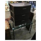 Sterilite 3drawer storage cabinet w/accent metal