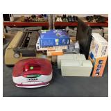 Remington typewriter, xyron cutting machine, pc