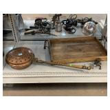 Vtg Copper Bedwarmer, 26in Serving Tray & Speedo