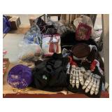 Costumes and Halloween decor. Assorted