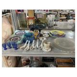 Carnival glass dish bowl, Assorted plate sets,