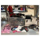 Assorted Fashion belts, clothes, and more.