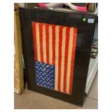 Gummy Bear American Flag Pop Art. Glass Cracked