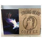 2 large wall art. Largest approx 30.5x40 in