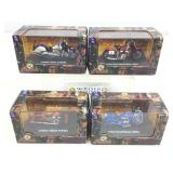 4 die cast model Indian Motorcycle on stand. New