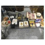 Vintage photo books with contents, sewing storage