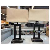 2 Table Lamps with shades and USB plugs. Approx