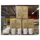 2 boxes unbranded white coffee mugs.