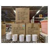 2 boxes unbranded white coffee mugs.