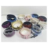 Leather embellished Fashion belts. Assorted