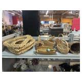 Wood Wicker baskets and wood wicker home decor