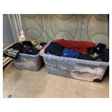 2 bins. Assorted clothing. T-shirts and more.