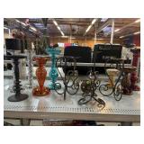 Assorted candle stands/holders
