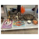 Silver plated tea sets, silver plated platters,