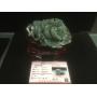 Carved Jade flower on wooden base w/ coa