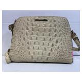 Brahmin Cream Crocodile-Embossed Leather