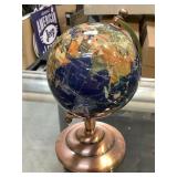 Kalifano Gemstone Globe in stand, 4.5x7in