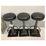 3-Steel Black Barstools