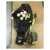 Rawlings Metal bat 25ï¿½ï¿½ 13oz  w/baseball, bag and
