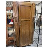 VTG Carved wood closet, 33x16x73in