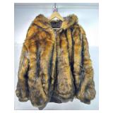 Abalanche Faux Fur Hooded Zip Front Jacket. Sz