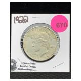 1922 Silver Peace Dollar